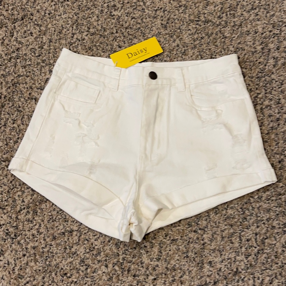 Daisy Destructed Jean Shorts
